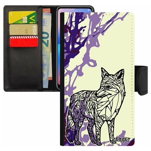 фото Чехол книжка на мобильный iphone 7, "лиса" хищник лис utaupia