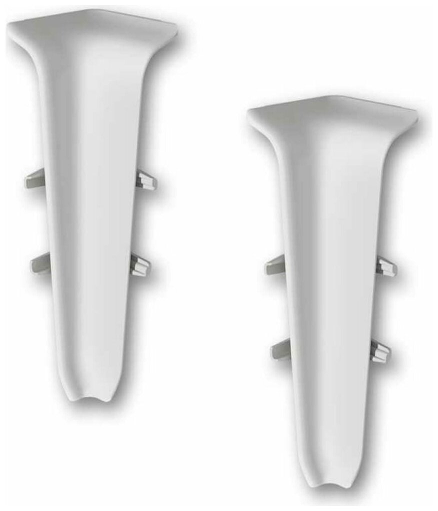 фото Угол внутренний для плинтуса 70мм "Деконика" (2шт. во флоупак), 002 Светло-серый