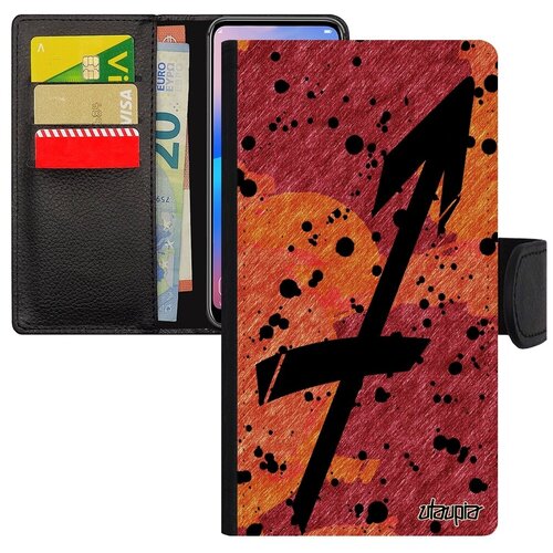 фото Противоударный чехол книжка на телефон // apple iphone se 2020 // "знак зодиака стрелец" дизайн зодиак, utaupia, оранжевый