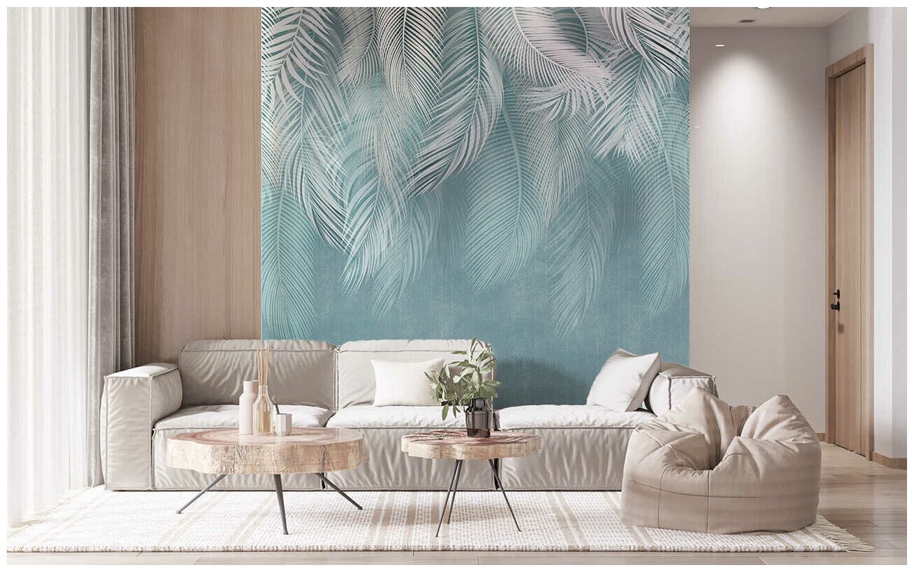 Фотообои на стену флизелиновые "Пальмовый бриз №4" с рисунком листья в спальню, в гостиную или на кухню 200x250 см. - фотография № 4