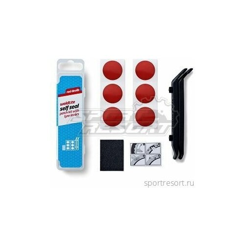 фото Велоаптечка weldtite self seal patch kit with tire levers