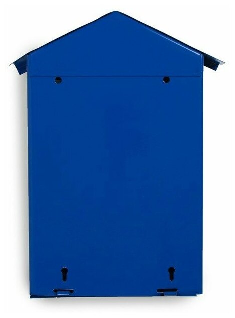 Ящик почтовый без замка (с петлёй), вертикальный, "Домик", синий - фотография № 5