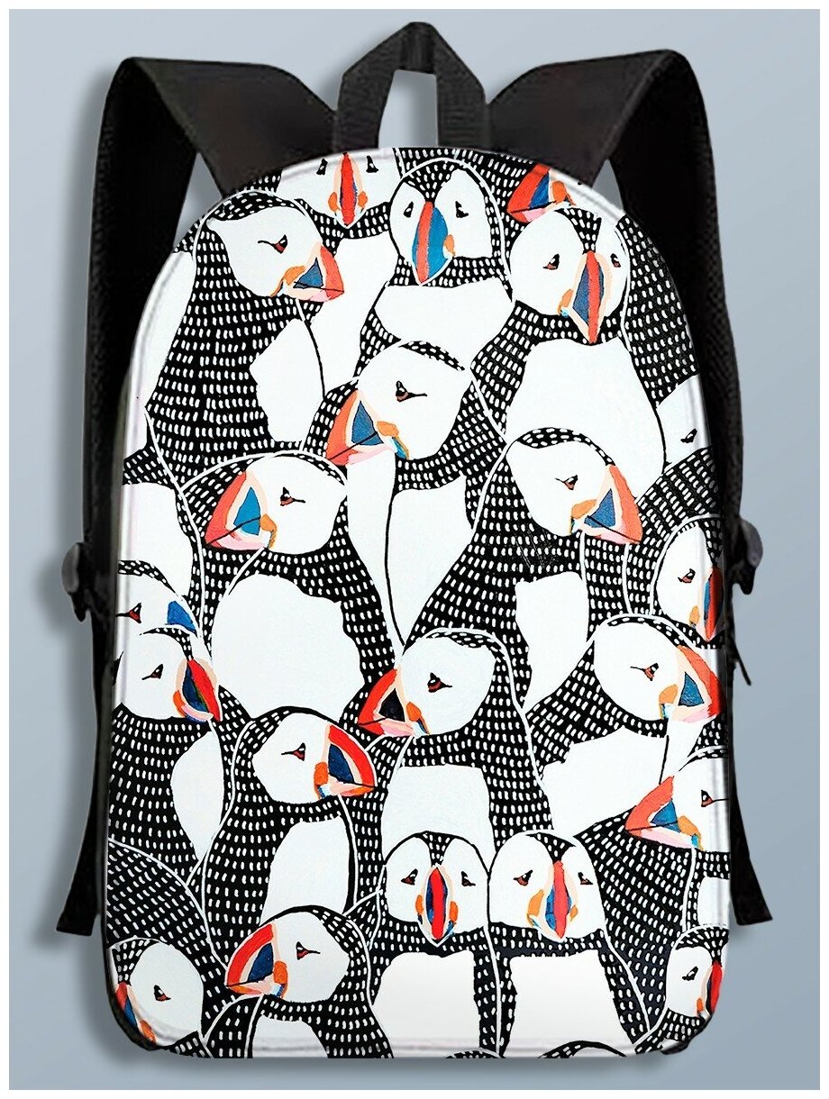 фото Рюкзак птицы пингвин, зима, черно-белый - 190 A3