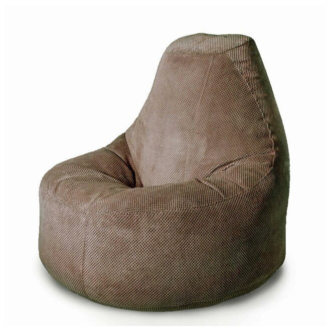 MyPuff кресло-пуф Люкс, размер XXХХL-Комфорт, объемный велюр, какао - фотография № 1