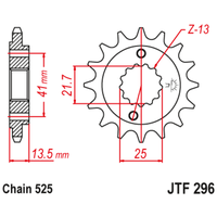 Звезда ведущая , с демпфером, JT 296.16RB