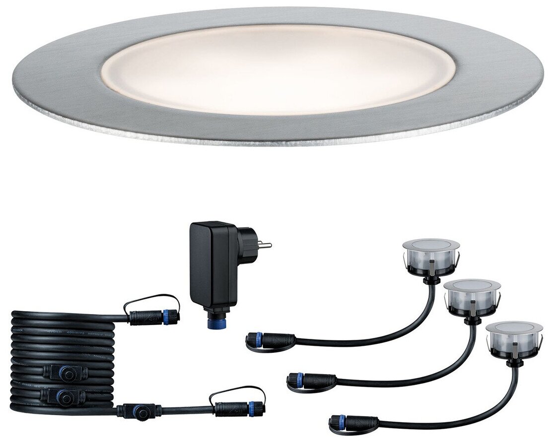 Светильник уличный встраиваемый Paulmann Plug & Shine Floor Eco 3х1Вт(50лм) 3000K IP67 LED 24В 93692