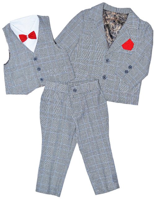 Комплект одежды Chadolls, пиджак и брюки, нарядный стиль, размер 116, серый