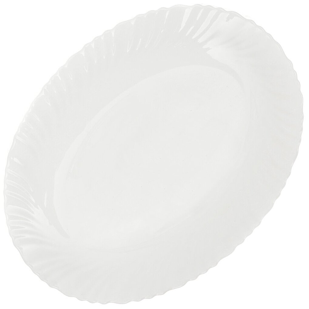 фото Блюдо стеклокерамика, овальное, 30 см, белое, Daniks, LHYP-120