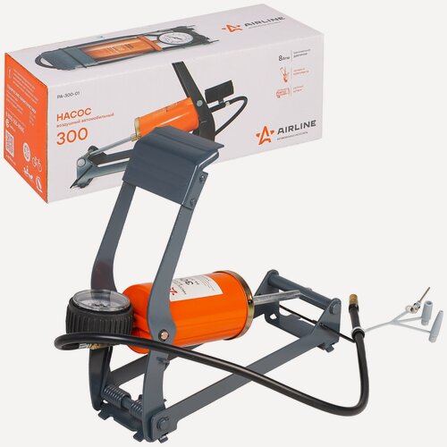 Изображение товара Насос воздушный Airline 300 ножной, механический, 320 см3, с манометром