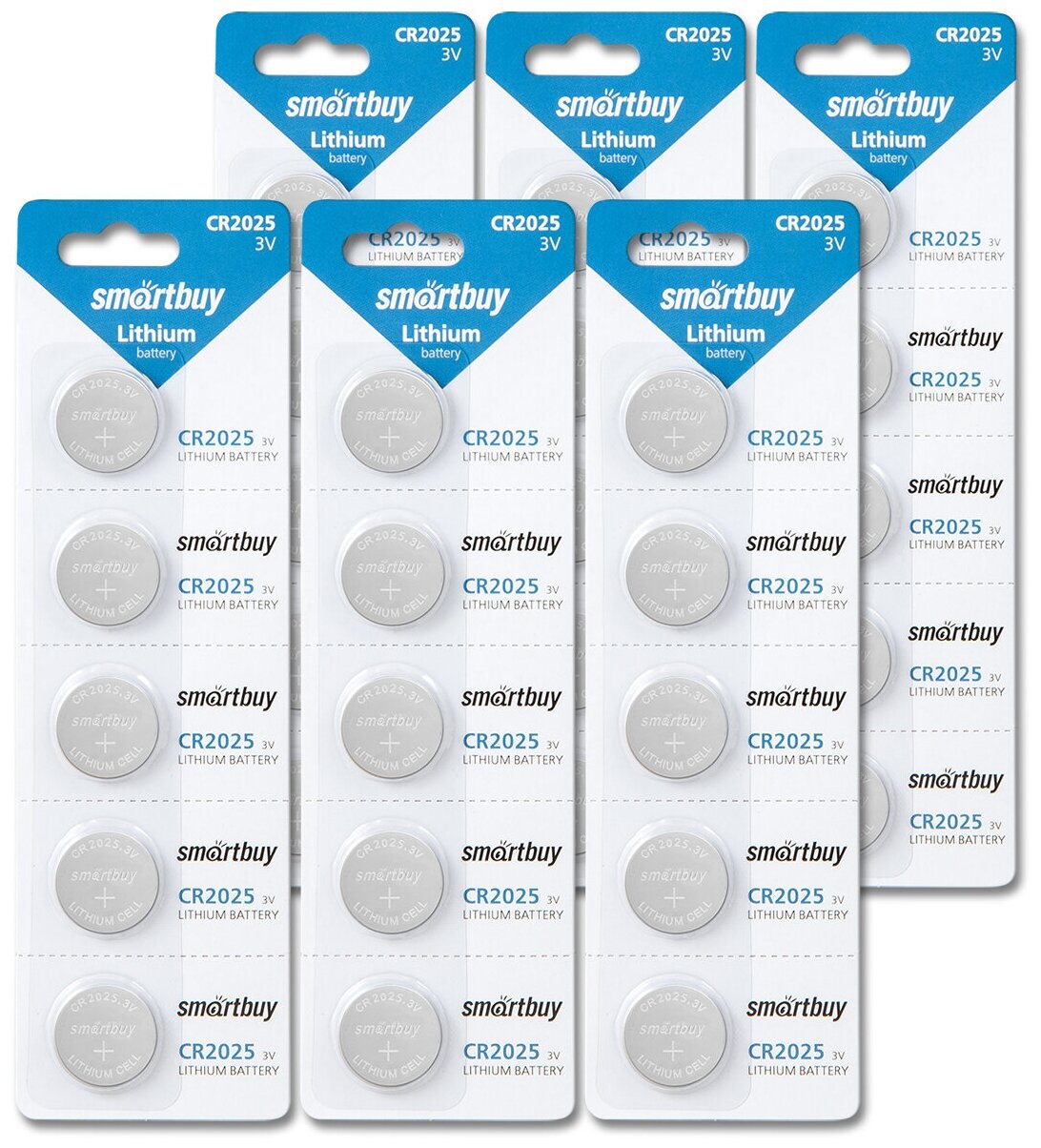 Батарейка CR2025 3V SmartBuy blister, упаковка 30 шт.