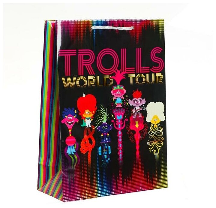 Пакет подарочный Trolls 3 большой 22*31*10см - фото №8