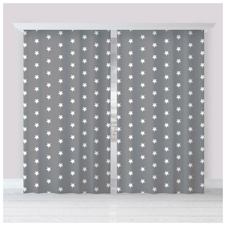 Комплект штор Этель Grey stars 145*260 см 2 штуки