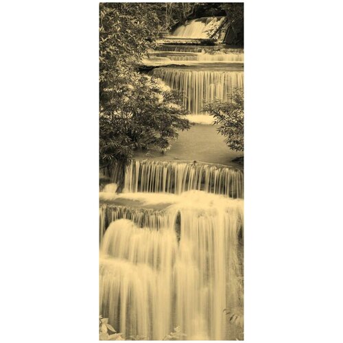 Самоклеящиеся фотообои Лесной водопад, размер: 90x210 см, эффект: сепия, отраженный