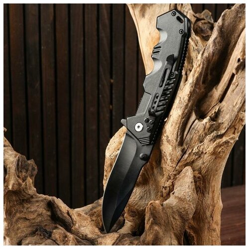 фото Нож складной теропром 5177861 полуавтоматический "акула", клинок 8см