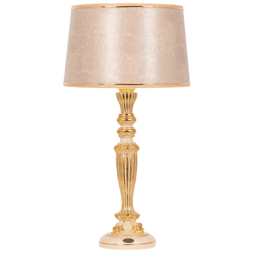 Настольная лампа BOGACHO Богемия бежевая с жемчужным абажуром Тюссо