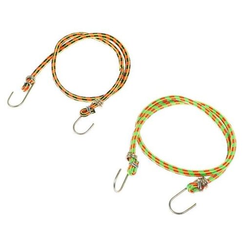 Резинка крепления TORSO 80 см, d 8 мм, металлические крючки, микс, набор 2 шт