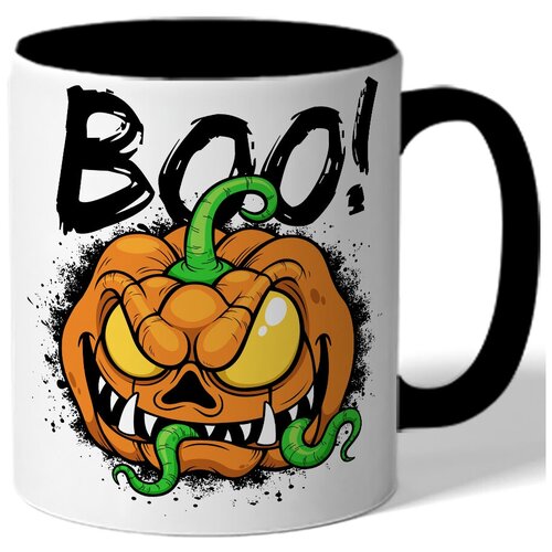 фото Кружка цветная на halloween воо! - тыква drabs