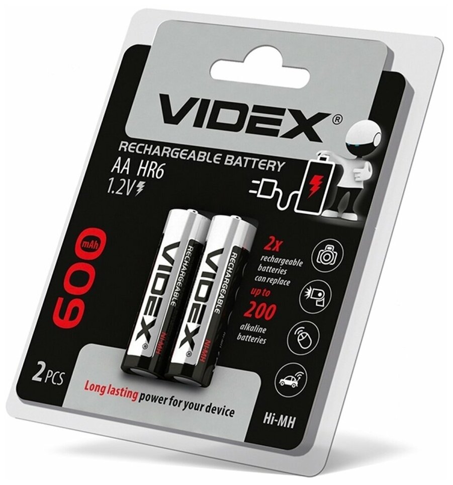 Аккумулятор VIDEX HR6/AA 600mAh 2BL