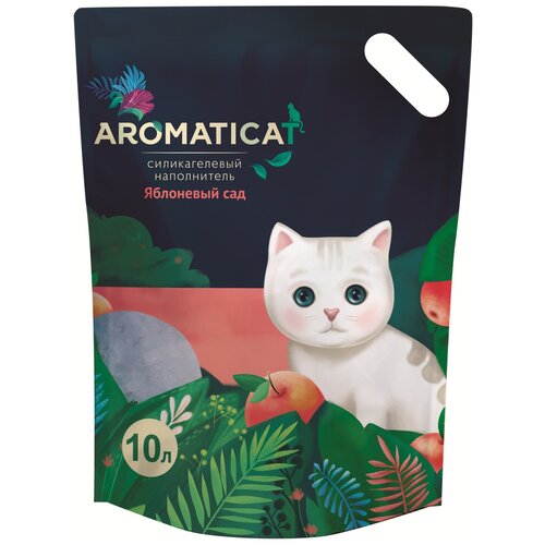 Впитывающий наполнитель AromatiCat силикагелевый Яблоневый сад, 10л, 1 шт. aromaticat aromaticat силикагелевый наполнитель яблоневый сад 3 л