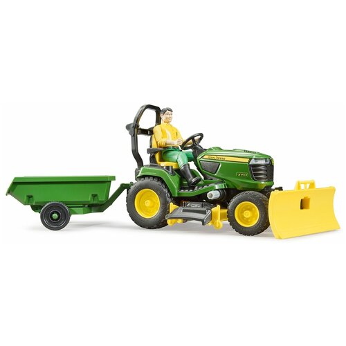 Купить Трактор газонный Bruder John Deere X949 с прицепом и фигуркой 62-104