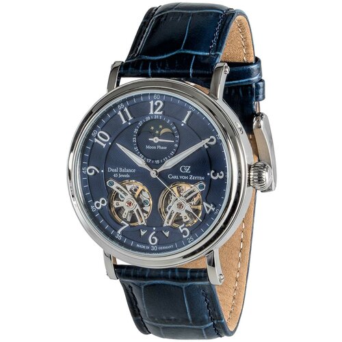 Наручные часы Carl von Zeyten Casual CVZ0054BLS, серебряный, синий