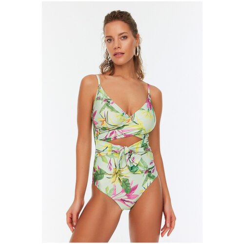 фото Купальник слитный trendyol женский, модель: tbess20ma0031, цвет: green, размер: 36