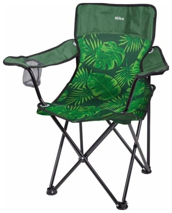 Кресло Nika Премиум 5 (ПСП5/2), с тропическими листьями, темный