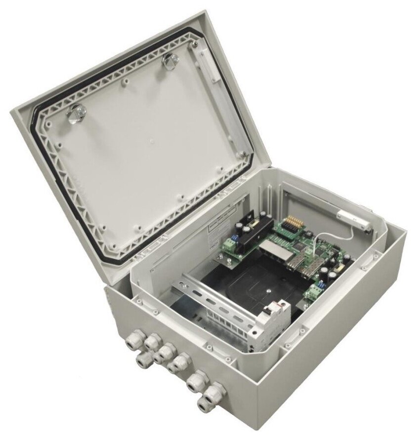Коммутатор управляемый TFortis PSW-2G4F-Box 802.3af; 2х1000Base-X SFP, 4х10/100Base-Tx RJ-45 с PoE по 15.4 Вт; суммарная мощность PoE 50 Вт; грозозащи