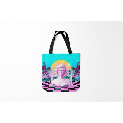 фото Сумка-шоппер / 40х40 см / тренды / vaporwave медуза горгона burnettie