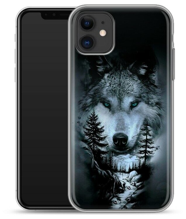Дизайнерский силиконовый чехол для Айфон 11 / Iphone 11 Лесной волк
