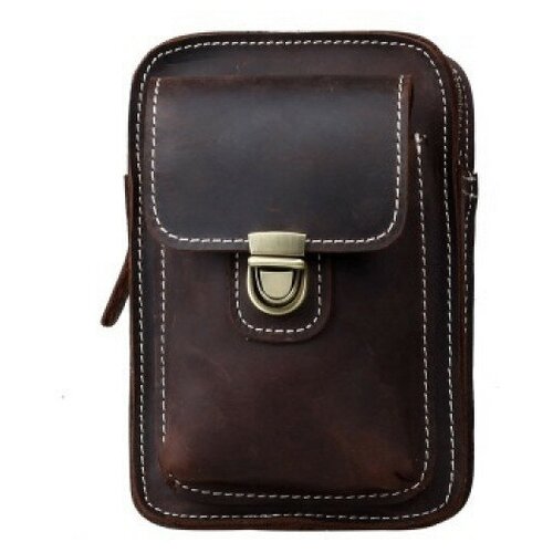 Tiding - поясная сумка из натуральной кожи темно-коричневого цвета