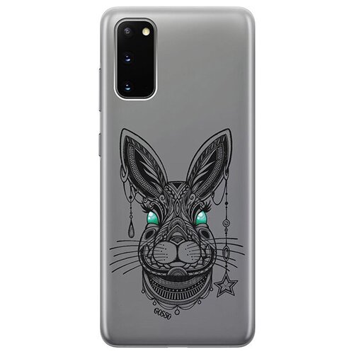 фото Ультратонкий силиконовый чехол-накладка для samsung galaxy s20 с 3d принтом "grand rabbit" gosso