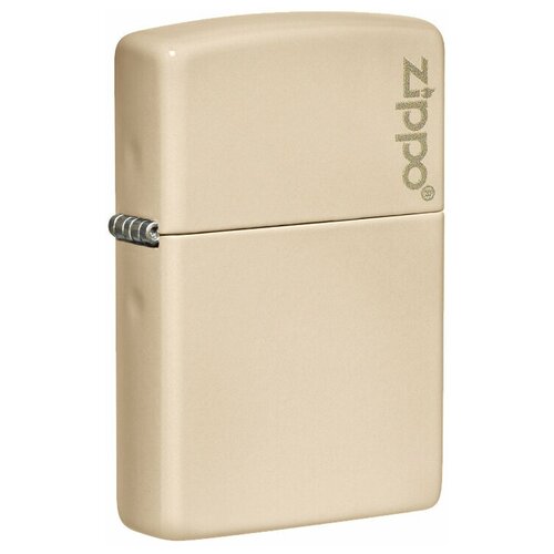 Зажигалка ZIPPO Classic с покрытием Flat Sand, латунь/сталь, бежевая, глянцевая, 38x13x57 мм зажигалка бензиновая zippo classic с покрытием flat sand латунь сталь бежевая глянцевая