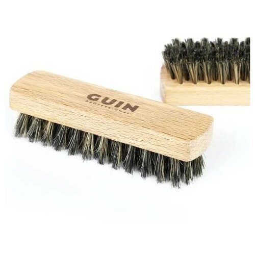 Щетка для обуви Guin - средняя, с натуральным, темным ворсом, ручка бук, 125*40*16