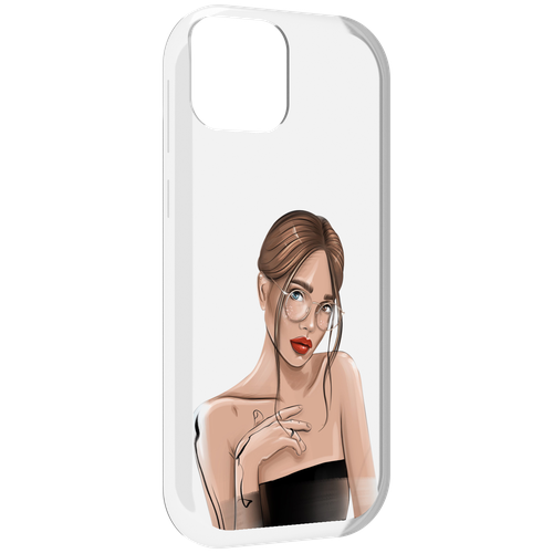 Чехол MyPads девушка-в-очках-с-красивыми-глазами женский для UleFone Note 6 / Note 6T / Note 6P задняя-панель-накладка-бампер