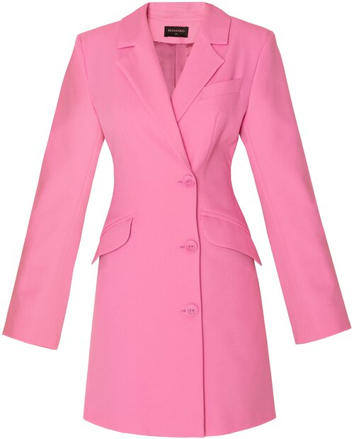 Платье-пиджак RO.KO.KO, повседневное, прилегающее, мини, подкладка, карманы, размер XS, розовый