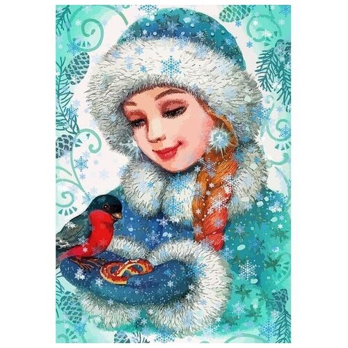 снегурочка алмазная 12458 44 Алмазная мозаика Картина «Снегурочка» 29.5×20.5 см, 30 цветов