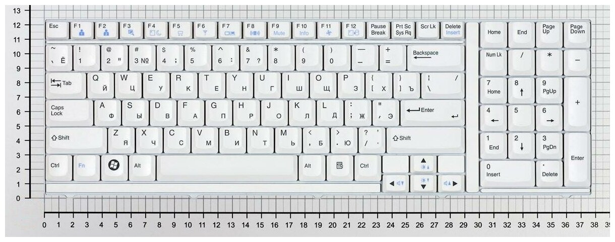 Клавиатура для ноутбука LG 6P0884 белая