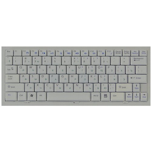 Клавиатура keyboard S1N-1UUS351-SA0 для ноутбука MSI Wind U90 U100 U110 U115 U120 Clevo M1000 DNS 0119849 RoverBook Neo U100 Series белая 3584₽