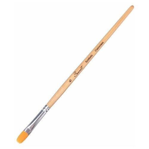 Кисть Синтетика Овальная ЗХК Сонет № 6 (8 мм), короткая ручка с покрытием лака