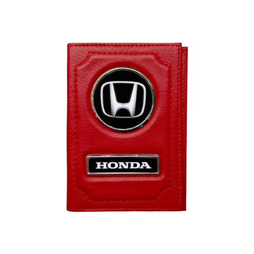 Обложка для автодокументов и паспорта Honda (хонда) кожаная флотер