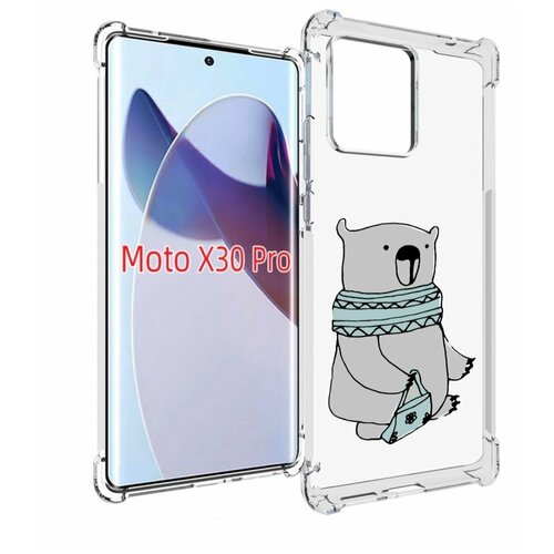 Чехол MyPads Модный медведь для Motorola Moto X30 Pro задняя-панель-накладка-бампер