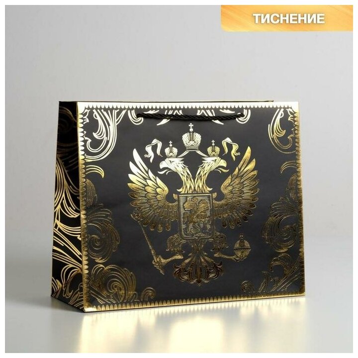 Пакет подарочный Gold Russia, 32 х 26 х 12 см 5288986