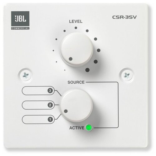 JBL CSR-3SV-WHT Настенный контроллер, 3-позиционный селектор источника и управление громкостью. Цвет белый.