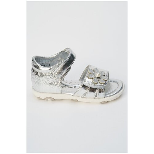 фото Босоножки с цветком indigo 21-436b/12 серебряный 22