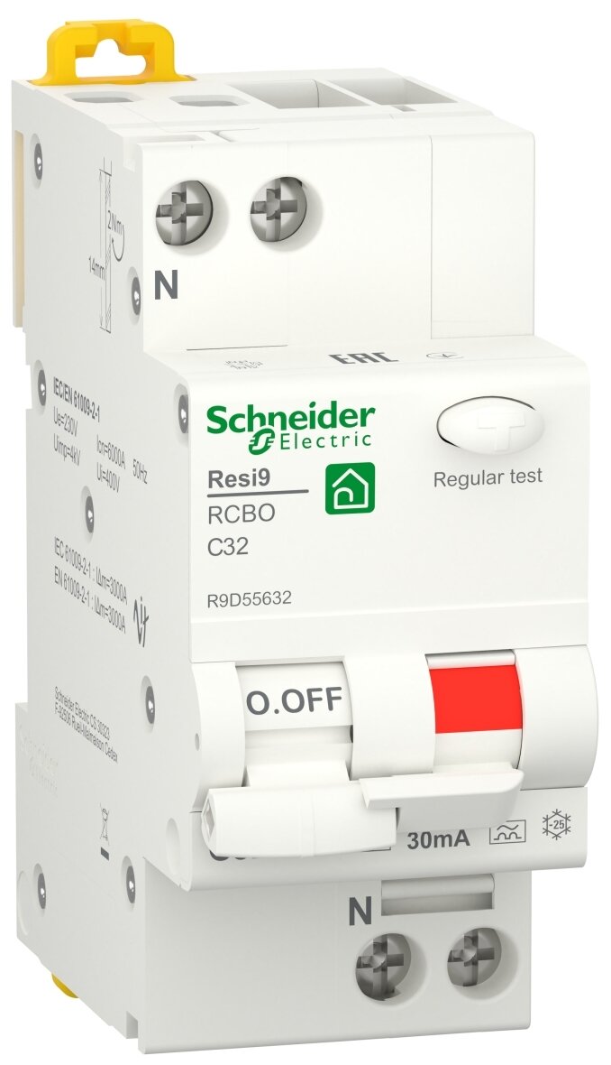 R9D55632    Schneider Electric Resi9 1+N 32 30,  A, 6, C