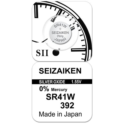 Батарейка Seizaiken 392, LR41, LR736, AG3, SR41W, серия W (энергоемкая) батарейка lr41 ag3 lr736 g3 192 gp92a 392 sr41w rexant цена за 1 шт rexant арт 30 1038