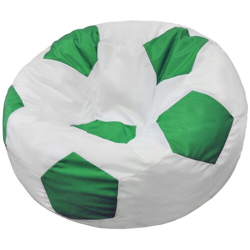 Кресло-мешок Мяч Пазитифчик бело-зеленый (оксфорд) 90х90 см