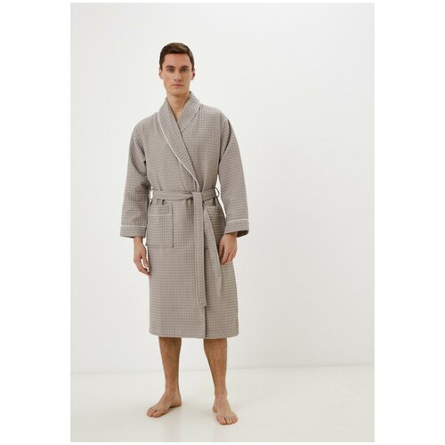 Халат Sofi De MarkO, длинный рукав, карманы, банный халат, пояс/ремень, размер S, серый