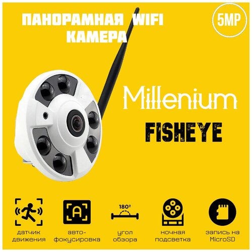 Панорамная внутренняя ip wi-fi камера с записью Millenium Fisheye ST2IMX